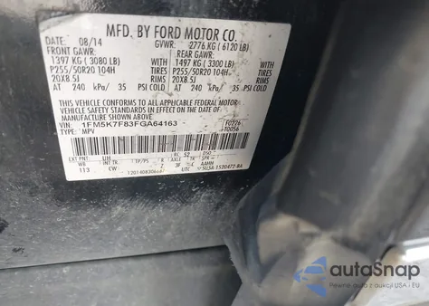 2015 Ford Explorer Limited from USA, damaged, VIN 1FM5K7F83FGA64163